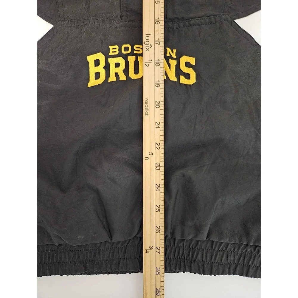 Starter Youth Boston Bruins Embroidered Jacket Windbreaker 1/2 Zip Large (16-18)